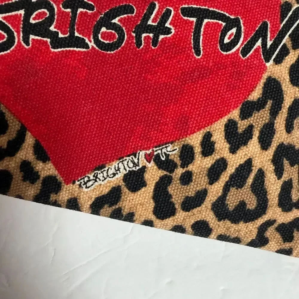 Brighton Red Leopard Print Cosmetic Bag Heart 2020 Love Top Zip Pouch